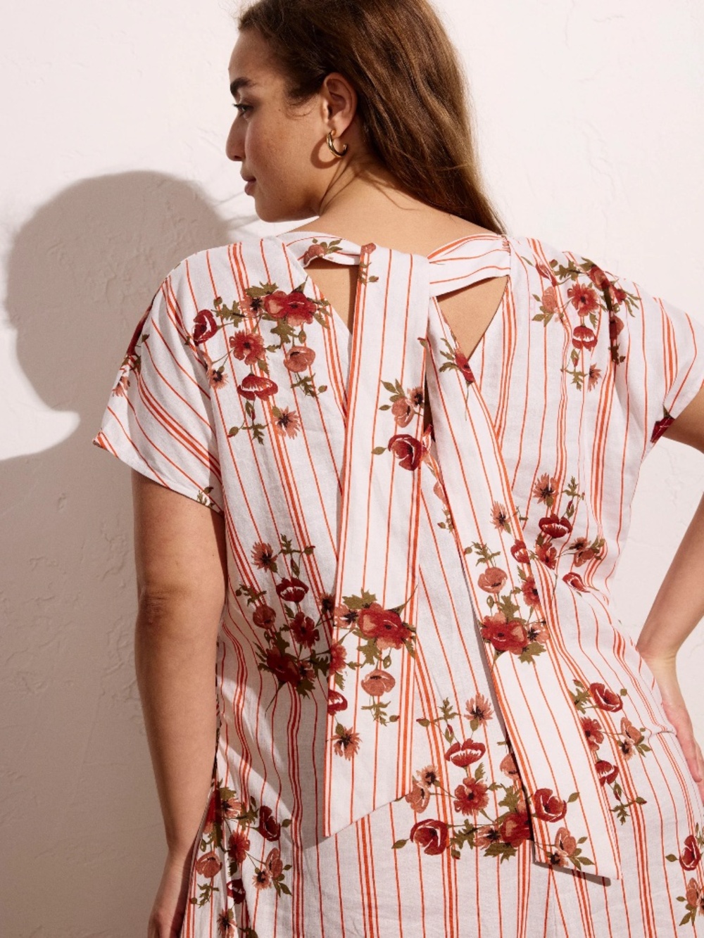 Universal Standard M (18/20) Louvre Bow Back Linen Blend Dress EUC